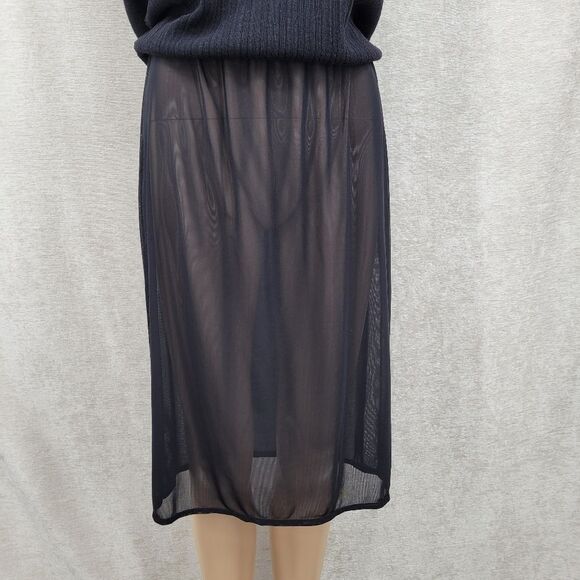 URCHIN MARK EISER Y2K Ribbed Knit Skirt with Embroiderey Ruffled Hem Vamp Goth - Picture 8 of 11